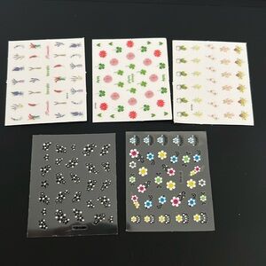5 sheets of floral nail stickers